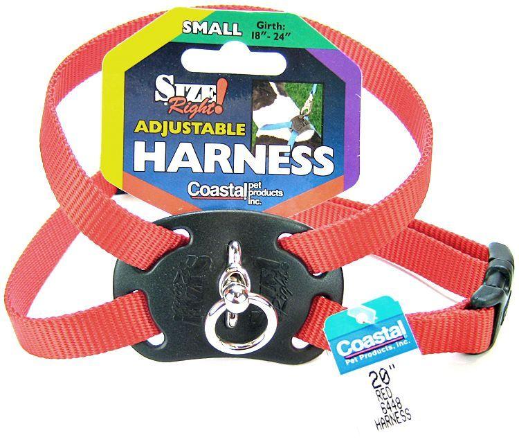 Coastal Pet Size Right Nylon Adjustable Harness - Red - 076484080296