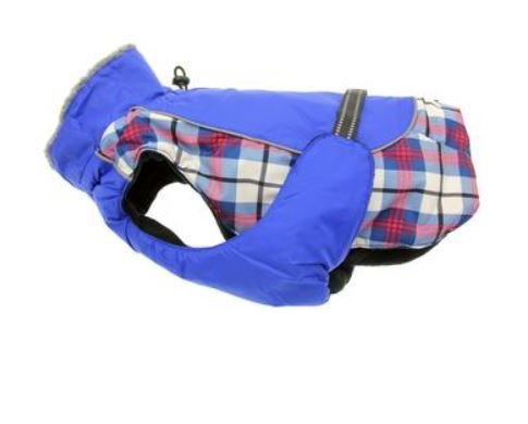 Doggie Design Alpine All-Weather Dog Coat -Royal Blue PLaid - 811618011087