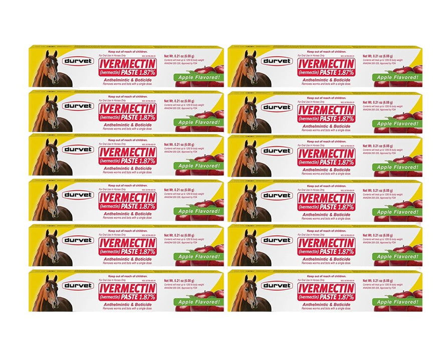 Durvet Ivermectin Paste 1.87% (Apple Flavored) Horse Dewormer - 0.21 oz - 080687836086