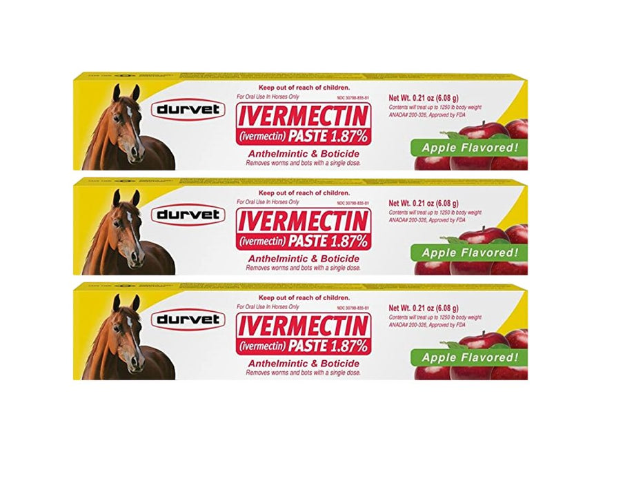 Durvet Ivermectin Paste 1.87% (Apple Flavored) Horse Dewormer - 0.21 oz - 638632238456