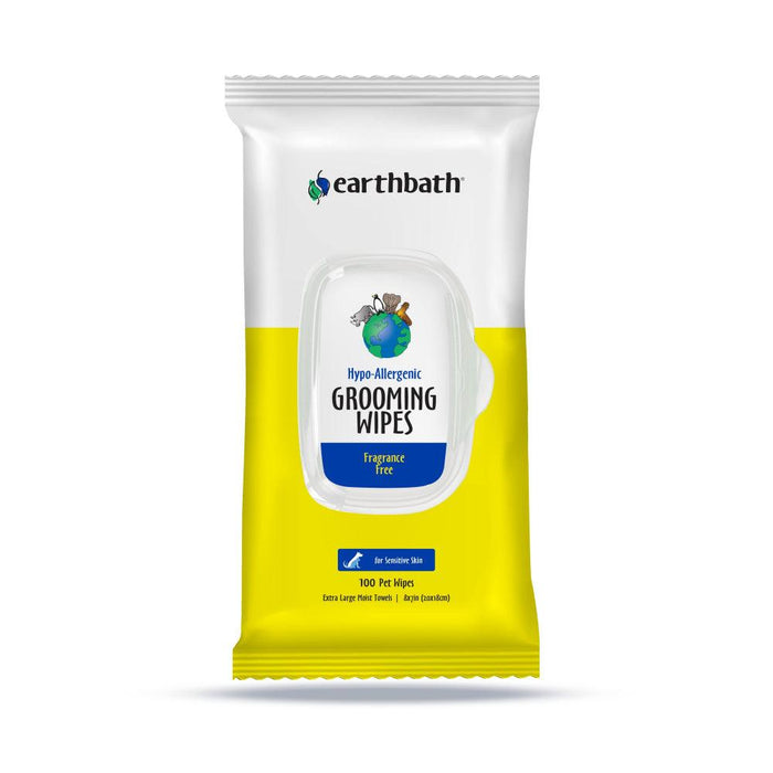 Earthbath Hypo-Allergenic Grooming Cleans & Conditions Fragrance Free Plant-Based Wipes - 602644022204