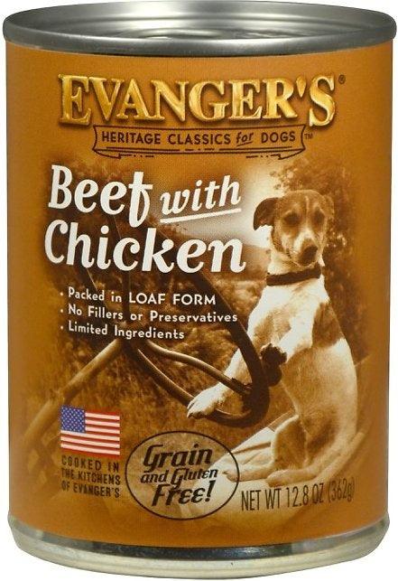 Evangers Beef with Chicken Canned Dog Food - 077627111006