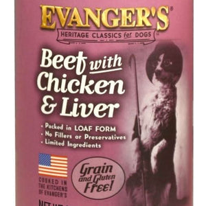 Evangers Classic Beef with Chicken And Liver Canned Dog Food - 077627111051