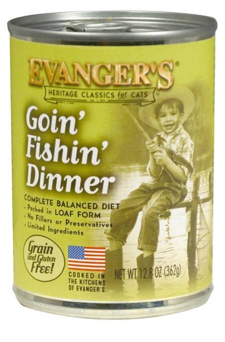 Evanger's Classic Recipe Grain Free Goin FIshin Dinner Canned Cat Food - 077627110955