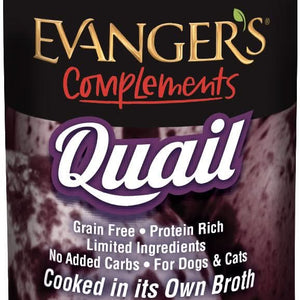 Evangers Grain Free Quail Canned Food for Dogs and Cats - 077627311093