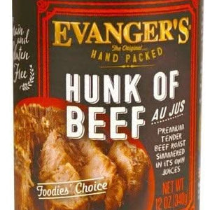Evangers Hand Packed Hunk of Beef Canned Dog Food - 077627211096