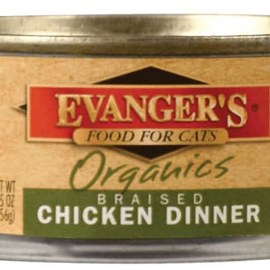 Evangers Organic Braised Chicken Canned Cat Food - 077627511035