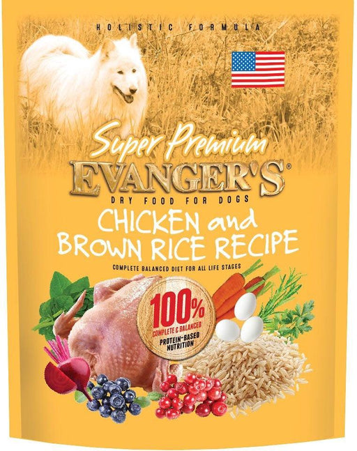 Evangers Super Premium Chicken with Brown Rice Dry Dog Food - 077627401190