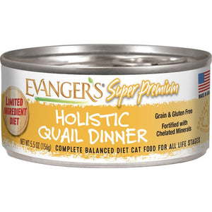 Evangers Super Premium Holistic Quail Dinner Canned Cat Food - 077627210877