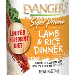 Evangers Super Premium Lamb and Rice Canned Dog Food - 077627211348