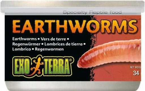 Exo Terra Canned Earthworms Specialty Reptile Food - 015561219686
