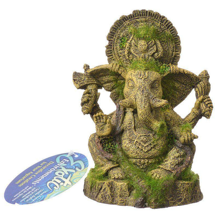 Exotic Environments Ganesha Statue with Moss Aquarium Ornament - 030157018467