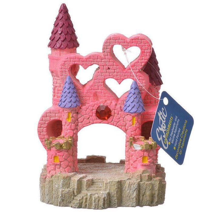 Exotic Environments Pink Heart Castle Aquarium Ornament - 030157018245