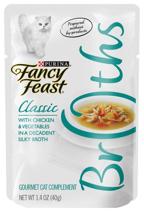 Fancy Feast Classic Broths with Chicken & Vegetables Supplemental Cat Food Pouches - 050000963676