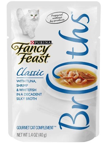 Fancy Feast Classic Broths with Tuna, Shrimp & Whitefish Cat Food Pouches - 00050000963744