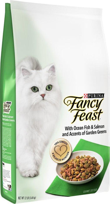 Fancy Feast Gourmet Filet Oceanfish Salmon and Accents of Garden Greens Dry Cat Food - 050000463916