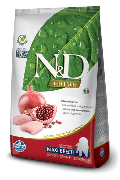 Farmina N&D Natural and Delicious Grain Free Maxi Puppy Chicken & Pomegranate Dry Dog Food - 8010276036025