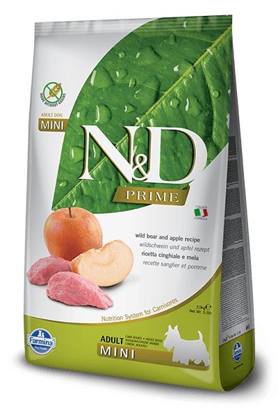 Farmina N&D Natural & Delicious Grain Free Mini Adult Wild Boar & Apple Dry Dog Food - 8010276021649