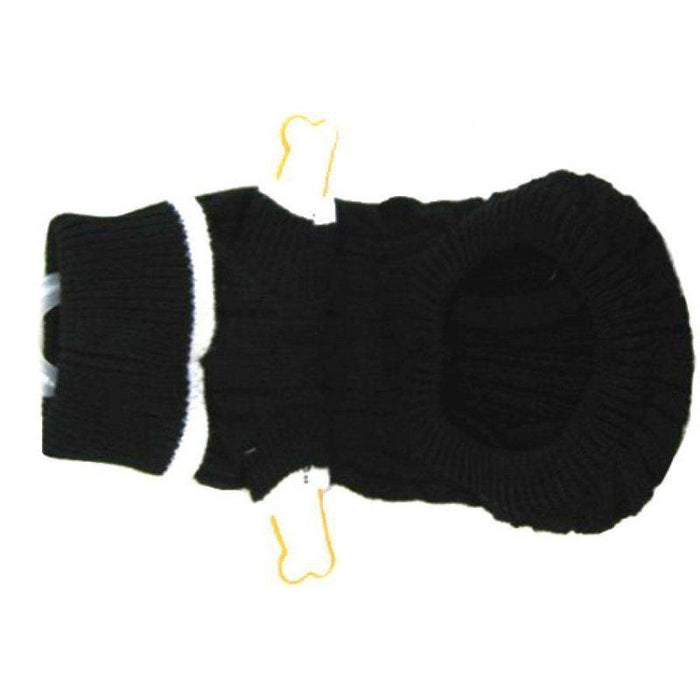Fashion Pet Cable Knit Dog Sweater - Black - 077234800393
