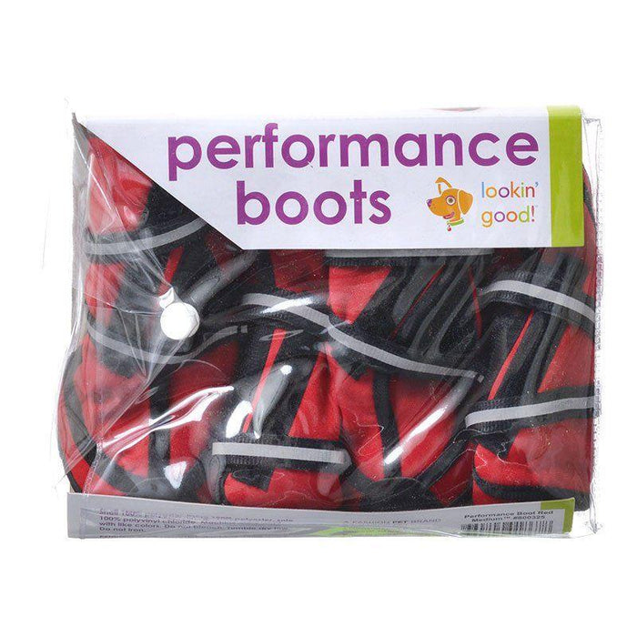 Fashion Pet Performance Waterproof Fleece Dog Boots - Red - 660204018685