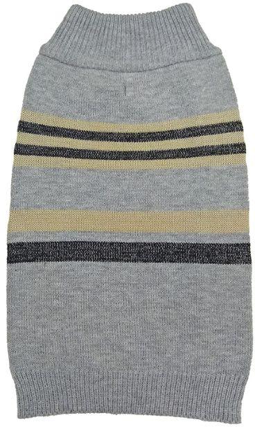 Fashion Pet Shimmer Stripes Dog Sweater - Gray - 660204023511