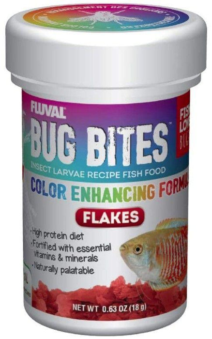 Fluval Bug Bites Insect Larvae Color Enhancing Fish Flake - 015561173469