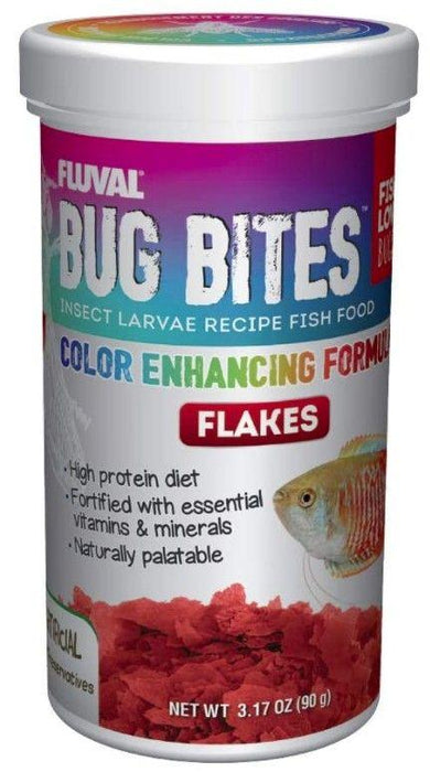 Fluval Bug Bites Insect Larvae Color Enhancing Fish Flake - 015561173483