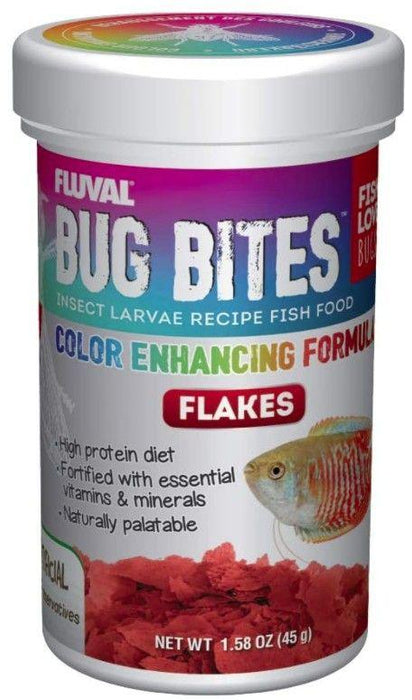 Fluval Bug Bites Insect Larvae Color Enhancing Fish Flake - 015561173476