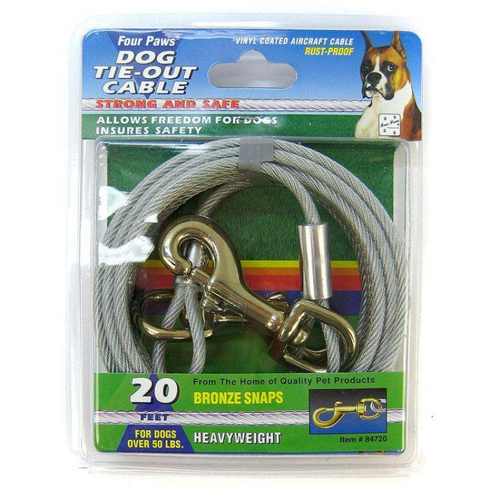 Four Paws Dog Tie Out Cable - Heavy Weight - Black - 045663847203
