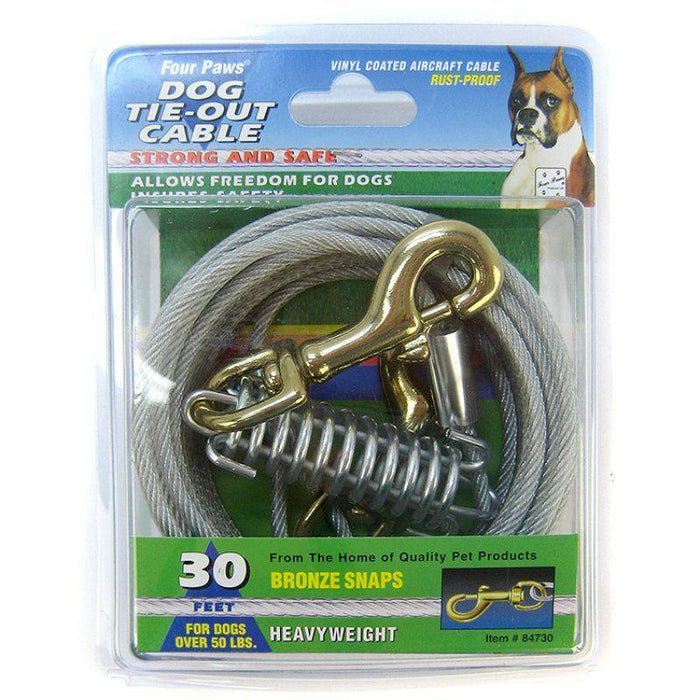 Four Paws Dog Tie Out Cable - Heavy Weight - Black - 045663847302