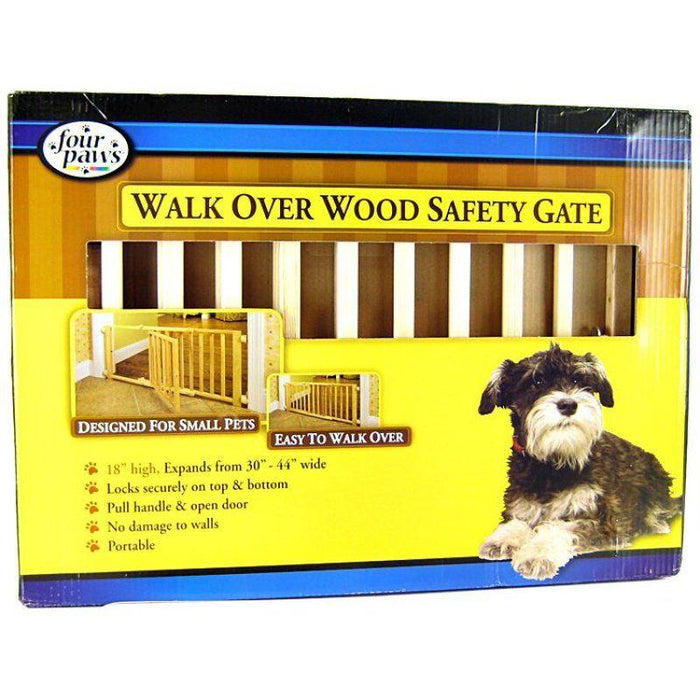 Four Paws Walk Over Wood Safety Gate with Door - 045663572181