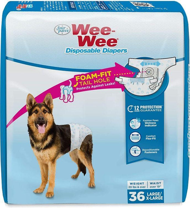 Four Paws Wee Wee Disposable Diapers Large - 045663974428