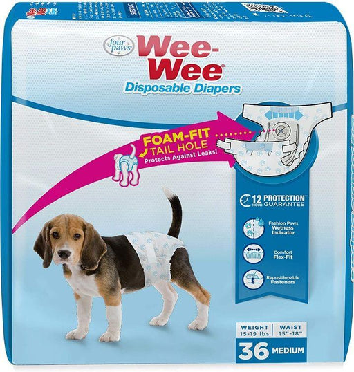 Four Paws Wee Wee Disposable Diapers Medium - 045663974411