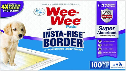 Four Paws Wee Wee Insta Rise Border Quilted Pads - 045663974879