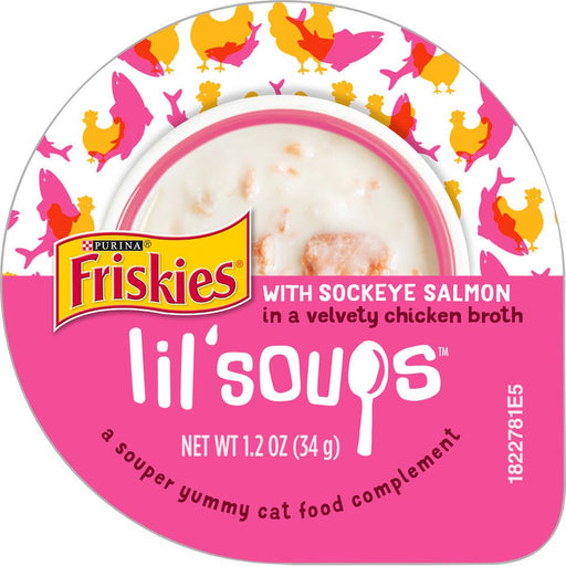 Friskies Natural Grain-Free Lil' Soups With Sockeye Salmon In Chicken Broth Cat Food Compliment - 00050000171910
