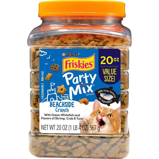 Friskies Party Mix Crunch Beachside Shrimp, Crab and Tuna Cat Treats - 050000963102