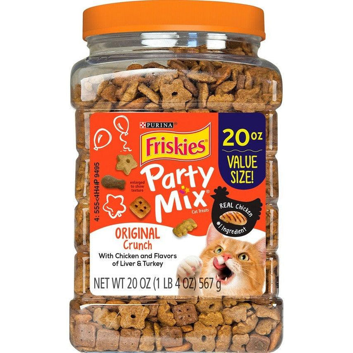 Friskies Party Mix Crunch Original Chicken, Liver and Turkey Cat Treats - 050000963089