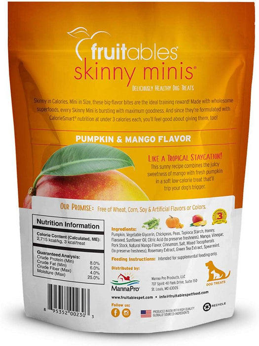 Fruitables Chewy Skinny Minis Pumpkin Mango Flavor Dog Treats - 895352002303