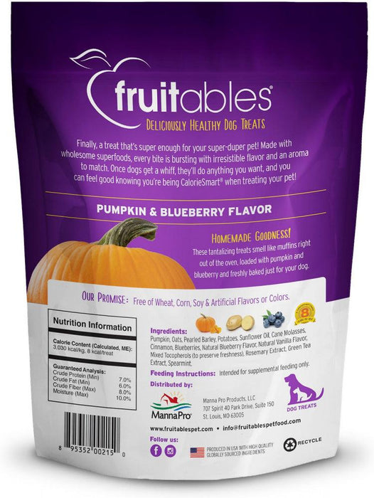 Fruitables Pumpkin & Blueberry Flavor Crunchy Dog Treats - 895352002150