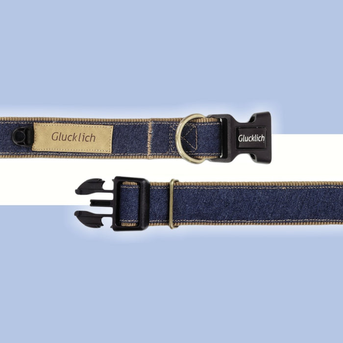 Glucklich Denim Adjustable Dog Collar - 8903523715647