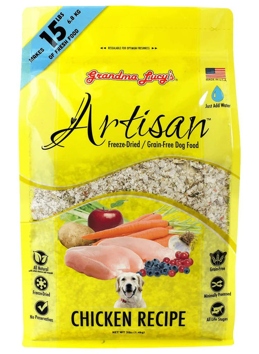 Grandma Lucy's Artisan Grain Free Chicken Freeze Dried Dog Food - 884308730018