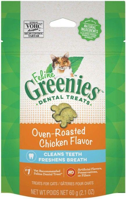 Greenies Feline Natural Dental Treats Oven Roasted Chicken Flavor - 642863111303