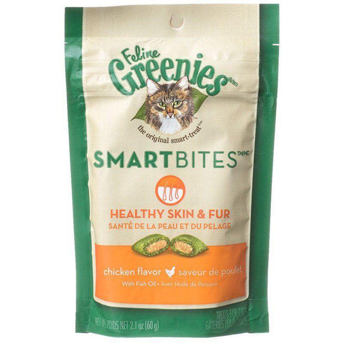 Greenies SmartBites Healthy Skin & Fur Chicken Flavor Cat Treats - 642863101410