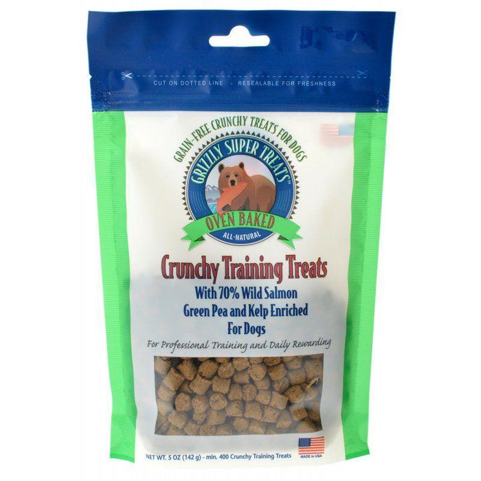 Grizzly Super Treats Green Pea & Kelp Crunchy Training Treats with Salmon - 835953005051