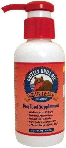 Grizzly Wild Antarctic Krill Oil All-Natural Antioxidant Dog Food Supplement - 835953001053