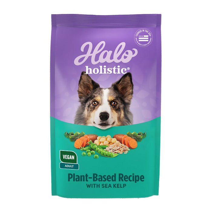 Halo Holistic Vegan Dog Food Complete Digestive Health Plant-Based Recipe with Kelp Adult Formula Dry Dog - 745158370369