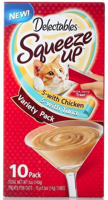Hartz Delectables Squeeze Up Lickable Cat Treat - Variety Pack - 032700157432