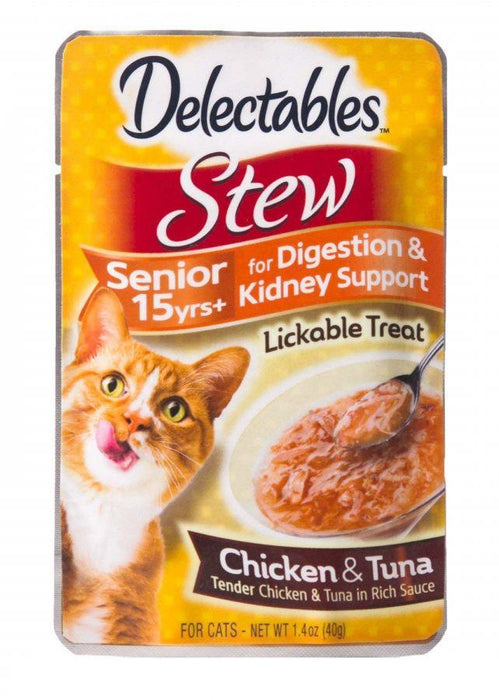 Hartz Delectables Stew Senior Cat Treats - Chicken & Tuna - 032700154707