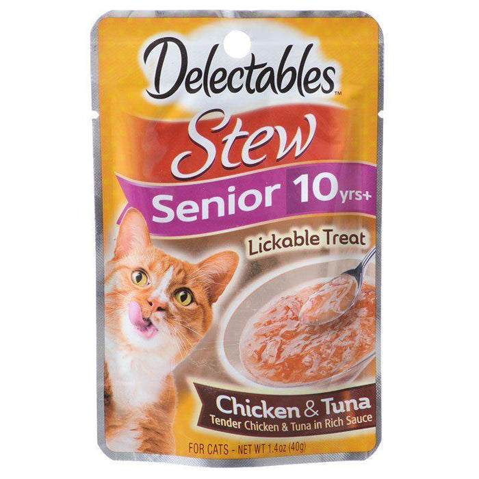 Hartz Delectables Stew Senior Lickable Cat Treats - Chicken & Tuna - 032700110550