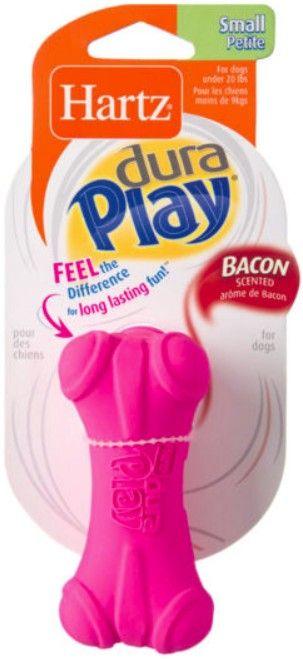 Hartz Dura Play Bacon Scented Dental Dog Bone Chew Toy - Assorted Colors - 032700146092